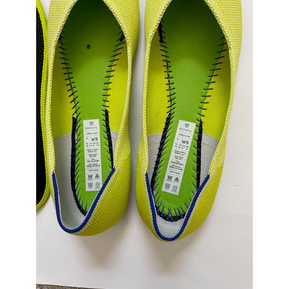 Rothy's Round Toe Stretch Flat Lime Bright Yellow Size 9 - Picture 6 of 9